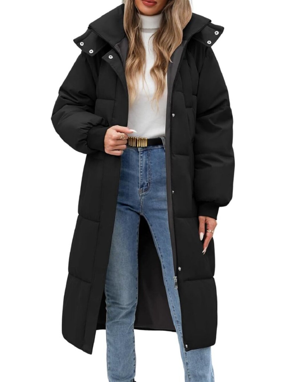 Cozy Long Puffer Coat for Women | Warm Hooded Winter Jacket | Full Length Parka